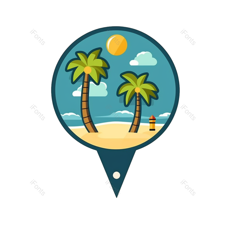 图标图片,蓝色图标元素,旅游图标PNG,旅游元素免抠素材